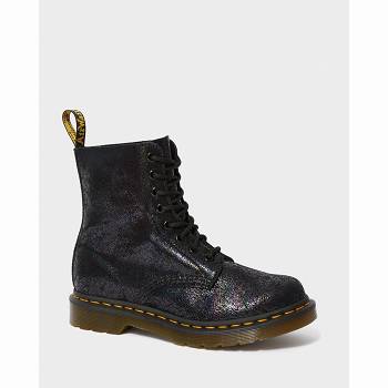 Dr Martens Női 1460 Pascal Metallic Bőr Lace Up Bakancs Fekete